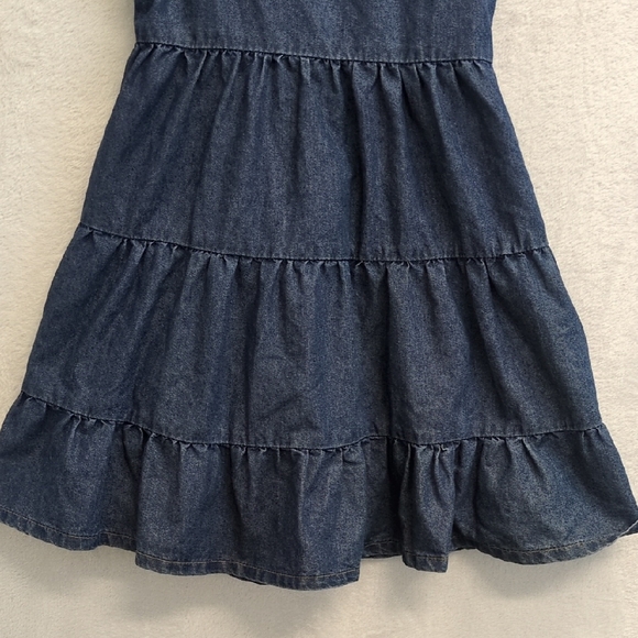 SHEIN Women's Tiered Denim Blue Strappy‎ Chic Mini Dress Size L - Picture 3 of 6